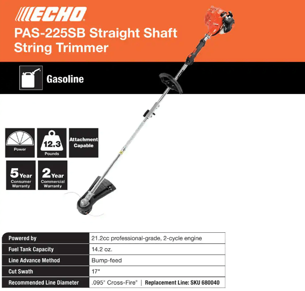 Echo 21.2 cc Gas 2-Stroke Attachment Capable String Trimmer with 17 in. Swath and Speed-Feed Quick Reload Head