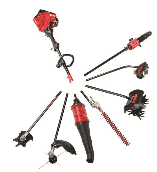 Troy-Bilt 25 cc Gas 2-Stroke Curved Shaft Trimmer with Attachment Capabilities